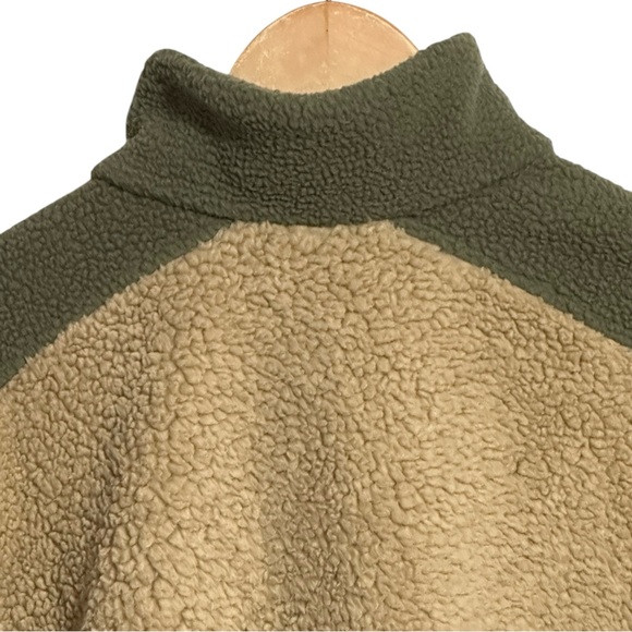 COLUMBIA Lodge Sherpa Relaxed Fit Stone Green Beach Sweatshirt Pullover Top - Picture 9 of 15
